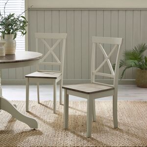 Brambly Cottage Shannondale Solid Wood Dining Chairs - Traditional Rustic Farmhouse Kitchen Style White/Grey 94cm H X 40cm W X 51cm D Brambly Cottage Shannondale Solid Wood Dining Chairs - Traditional Rustic Farmhouse Kitchen Style White/Grey 94cm H X 40cm W X 51cm D