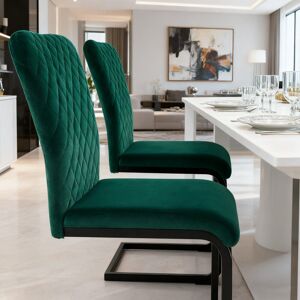 Metro Modern Upholstered Velvet Armless Dining Chair Green 92.5cm H X 42cm W X 55cm D Metro Modern Upholstered Velvet Armless Dining Chair Green 92.5cm H X 42cm W X 55cm D