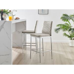 Fairmont Park Milton Luxury Breakfast Bar Stool in Quilted Design Velvet Silver Leg - Modern Chic Kitchen Cappuccino 97cm H X 40cm W X 50cm D Fairmont Park Milton Luxury Breakfast Bar Stool in Quilted Design Velvet Silver Leg - Modern Chic Kitchen Cappuccino 97cm H X 40cm W X 50cm D