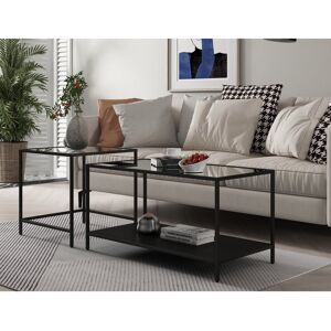 17 Stories Elenna Metal Coffee Tables With Glass Top Clear 50cm H X 50cm W X 50cm D 17 Stories Elenna Metal Coffee Tables With Glass Top Clear 50cm H X 50cm W X 50cm D