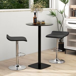 Metro Set Of 2 Bar Stools W/ Adjustable Height Modern PU Leather Swivel Pub Dining Chair Black 39cm W X 38cm D Metro Set Of 2 Bar Stools W/ Adjustable Height Modern PU Leather Swivel Pub Dining Chair Black 39cm W X 38cm D