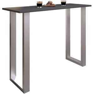 Latitude Run Xona 80 x 50cm Bar Table Matt brushed nickel/Black 102cm H x 140cm W x 50cm D Latitude Run Xona 80 x 50cm Bar Table Matt brushed nickel/Black 102cm H x 140cm W x 50cm D