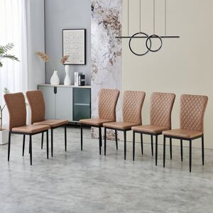 Latitude Run Lelania Modern Faux Leather Upholstered Dining Chairs Brown 92cm H X 41cm W X 52cm D Latitude Run Lelania Modern Faux Leather Upholstered Dining Chairs Brown 92cm H X 41cm W X 52cm D