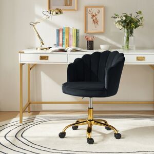 Blue Elephant Rasnick Velvet 360 Swivel Height Adjustable Tufted Back Task Chair Black 73.7cm H X 58.4cm W X 62.2cm D Blue Elephant Rasnick Velvet 360 Swivel Height Adjustable Tufted Back Task Chair Black 73.7cm H X 58.4cm W X 62.2cm D