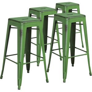 Borough Wharf Angelinamarie 30" Industrial Style Bar Stool - Set of 4 - Modern Metal Bar Height Green 76.2cm H X 43.18cm W X 43.18cm D Borough Wharf Angelinamarie 30" Industrial Style Bar Stool - Set of 4 - Modern Metal Bar Height Green 76.2cm H X 43.18cm W X 43.18cm D
