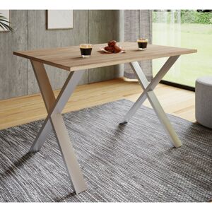 Latitude Run "Xona" dining table with X-shaped legs Natural brown/Browning 76cm H x 140cm W x 50cm D Latitude Run "Xona" dining table with X-shaped legs Natural brown/Browning 76cm H x 140cm W x 50cm D