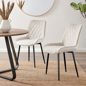 Canora Grey Palermo Velvet Modern Dining Chairs with Tapered Metal Legs & Quilted Diamond Stitching Black/Cream 88cm H X 54cm W X 63cm D Canora Grey Palermo Velvet Modern Dining Chairs with Tapered Metal Legs & Quilted Diamond Stitching Black/Cream 88cm H X 54cm W X 63cm D