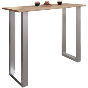 Latitude Run Xona 80 x 50cm Bar Table Matt brushed nickel/Natural 102cm H x 140cm W x 50cm D Latitude Run Xona 80 x 50cm Bar Table Matt brushed nickel/Natural 102cm H x 140cm W x 50cm D