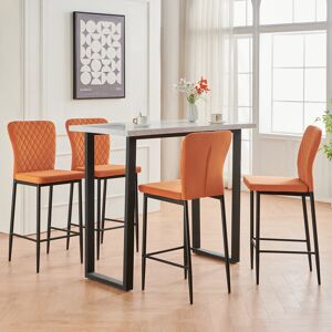 Rio Belony Velvet Modern Upholstered Armless Bar Stool Orange 104cm H X 39.5cm W X 47cm D Rio Belony Velvet Modern Upholstered Armless Bar Stool Orange 104cm H X 39.5cm W X 47cm D