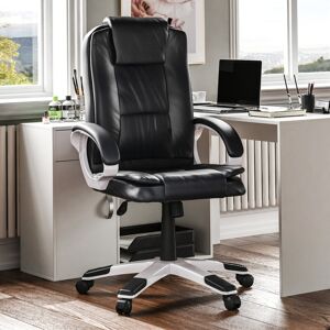 Latitude Run Muskoka Swivel Desk Chair Faux Leather With Adjustable Height, UKFR Certified Black 116cm H X 61cm W Latitude Run Muskoka Swivel Desk Chair Faux Leather With Adjustable Height, UKFR Certified Black 116cm H X 61cm W