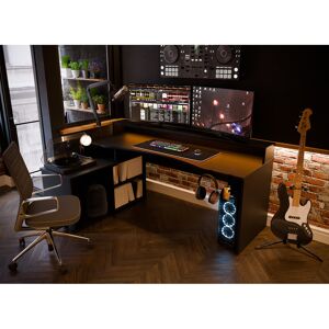 Wade Logan Bottorff Computer Desk Black 90.6cm H X 91.1cm W X 125.4cm D Wade Logan Bottorff Computer Desk Black 90.6cm H X 91.1cm W X 125.4cm D