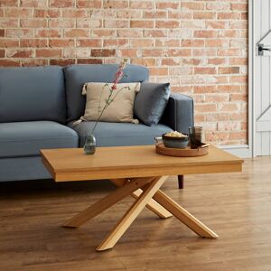 Metro Brianney Cross Legs Coffee Table Classic Oak 46cm H X 110cm W X 55cm D Metro Brianney Cross Legs Coffee Table Classic Oak 46cm H X 110cm W X 55cm D
