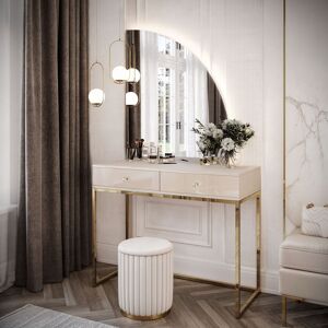 Ivy Bronx QUINNIE CASHMERE dressing table with mirror Gold 176cm H X 100cm W X 42cm D Ivy Bronx QUINNIE CASHMERE dressing table with mirror Gold 176cm H X 100cm W X 42cm D