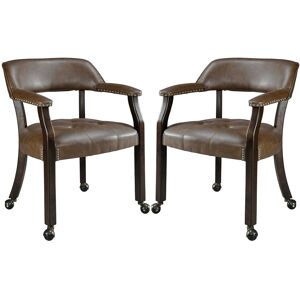 Rosalind Wheeler Dynasha Upholstered Dining Chair Brown 78cm H X 64cm W X 64cm D Rosalind Wheeler Dynasha Upholstered Dining Chair Brown 78cm H X 64cm W X 64cm D