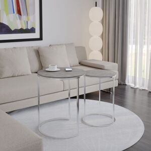 17 Stories Shalyssa Coffee Table Chrome/Concrete 60.2cm H X 49.5cm W X 49.5cm D 17 Stories Shalyssa Coffee Table Chrome/Concrete 60.2cm H X 49.5cm W X 49.5cm D