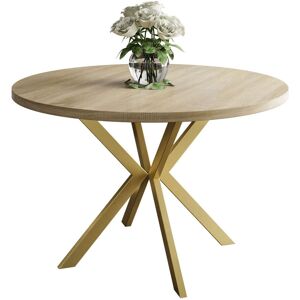 Canora Grey Alezia Round Dining Table Light Brown 76 H x 120 L x 196 W cm Canora Grey Alezia Round Dining Table Light Brown 76 H x 120 L x 196 W cm