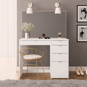 17 Stories Marquize Dressing Table with Mirror Matte White 346.71cm H X 246.89cm W X 113.03cm D 17 Stories Marquize Dressing Table with Mirror Matte White 346.71cm H X 246.89cm W X 113.03cm D