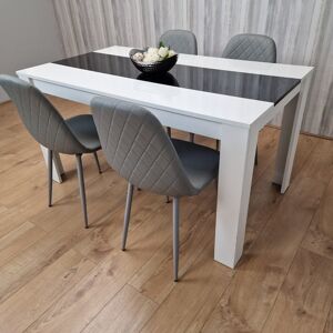 Metro Besnard 4 - Person Dining Set Black/ White 75cm H x 117cm L x 77cm W Metro Besnard 4 - Person Dining Set Black/ White 75cm H x 117cm L x 77cm W