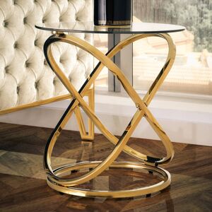 Ivy Bronx Cuayo Round Sofa Table for Living Room Furniture, 61cm Metal Bed Side Table, End Table Gold 56.5cm H X 52cm W X 52cm D Ivy Bronx Cuayo Round Sofa Table for Living Room Furniture, 61cm Metal Bed Side Table, End Table Gold 56.5cm H X 52cm W X 52cm D