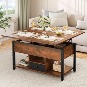 Fairmont Park Afeez Lift Top Coffee Table with Storage,Extendable Coffee Table Centre Table for Living Room Black/Rustic Brown 61.7cm H X 80.1cm W X 47.8cm D Fairmont Park Afeez Lift Top Coffee Table with Storage,Extendable Coffee Table Centre Table for Living Room Black/Rustic Brown 61.7cm H X 80.1cm W X 47.8cm D