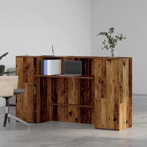 Latitude Run Reception Desk Concrete Grey 180X50x103.5 Cm Engineered Wood Old Wood 103.5cm H x 180cm W x 50cm D Latitude Run Reception Desk Concrete Grey 180X50x103.5 Cm Engineered Wood Old Wood 103.5cm H x 180cm W x 50cm D