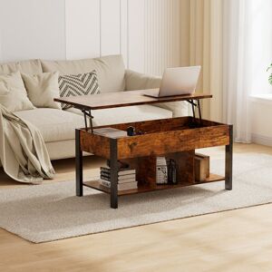 Borough Wharf Lift Top Four Leg Coffee Table with Storage Brown 62cm H X 100cm W X 50cm D Borough Wharf Lift Top Four Leg Coffee Table with Storage Brown 62cm H X 100cm W X 50cm D