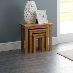 Three Posts Carmel 3 Piece Nest of Tables Oak 48cm H X 50cm W X 35cm D Three Posts Carmel 3 Piece Nest of Tables Oak 48cm H X 50cm W X 35cm D