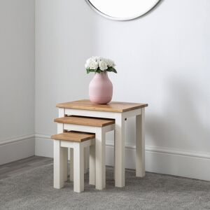 Three Posts Carmel 3 Piece Nest of Tables Ivory 48cm H X 50cm W X 35cm D Three Posts Carmel 3 Piece Nest of Tables Ivory 48cm H X 50cm W X 35cm D