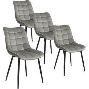 Corrigan Studio Set Of 4 Dining Room Chairs Kitchen Chair Cushioned Chair Design Chair With Backrests With Fabric Seat And Metal Frame Light Grey 85.5cm H X 46cm W X 40.5cm D Corrigan Studio Set Of 4 Dining Room Chairs Kitchen Chair Cushioned Chair Design Chair With Backrests With Fabric Seat And Metal Frame Light Grey 85.5cm H X 46cm W X 40.5cm D