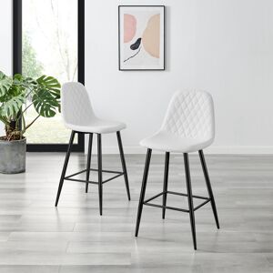 Canora Grey Corova Faux Leather Modern Kitchen Bar Stools - Upholstered Design Black/White 95cm H X 41.5cm W X 48cm D Canora Grey Corova Faux Leather Modern Kitchen Bar Stools - Upholstered Design Black/White 95cm H X 41.5cm W X 48cm D