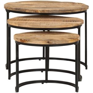 Rio Grajeda Solid Acacia Wood 3 Piece Nest of Tables Brown 45cm H X 60cm W X 60cm D Rio Grajeda Solid Acacia Wood 3 Piece Nest of Tables Brown 45cm H X 60cm W X 60cm D