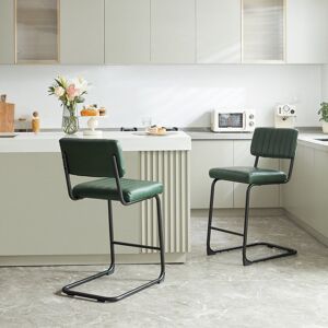 Rio Modern Upholstery PU Leather Bar Stools with Chrome Legs Green/Black 43cm W X 36cm D Rio Modern Upholstery PU Leather Bar Stools with Chrome Legs Green/Black 43cm W X 36cm D