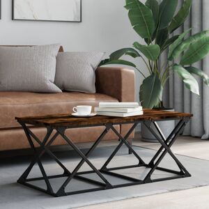 Borough Wharf Armida Trestle Coffee Table Smoked Oak 40cm H X 100cm W X 49cm D Borough Wharf Armida Trestle Coffee Table Smoked Oak 40cm H X 100cm W X 49cm D