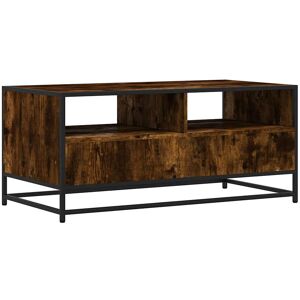 Latitude Run Coffee Table Brown Oak 100X50x45 Cm Engineered Wood And Metal Smoked Oak Latitude Run Coffee Table Brown Oak 100X50x45 Cm Engineered Wood And Metal Smoked Oak