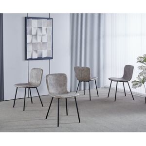 George Oliver Mose Upholstered Dining Chair x4 Black 76.5cm H X 51cm W X 44cm D George Oliver Mose Upholstered Dining Chair x4 Black 76.5cm H X 51cm W X 44cm D