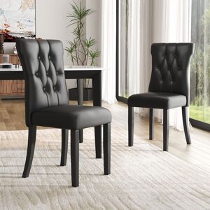 Wade Logan Adreana Upholstered Dining Chair Black 92cm H X 45cm W X 54cm D Wade Logan Adreana Upholstered Dining Chair Black 92cm H X 45cm W X 54cm D