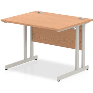 Inbox Zero Ladajah Commercial Use Rectangular Computer Desk Silver/Oak 73cm H x 100cm W x 80cm D Inbox Zero Ladajah Commercial Use Rectangular Computer Desk Silver/Oak 73cm H x 100cm W x 80cm D