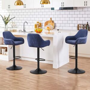 Rio Bigvai Adjustable Height Counter Stool with Metal Frame Blue 53cm W X 50cm D Rio Bigvai Adjustable Height Counter Stool with Metal Frame Blue 53cm W X 50cm D
