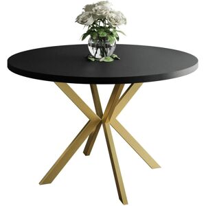 Canora Grey Alezia Round Dining Table Black 76 H x 120 L x 196 W cm Canora Grey Alezia Round Dining Table Black 76 H x 120 L x 196 W cm