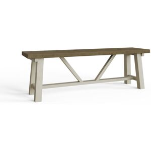 August Grove Brents Trestle Base Dining Bench. Solid Reclaimed Pine Wood. 140cm OR 180cm Wide Cream 24" H x 147" W x 42" D August Grove Brents Trestle Base Dining Bench. Solid Reclaimed Pine Wood. 140cm OR 180cm Wide Cream 24" H x 147" W x 42" D