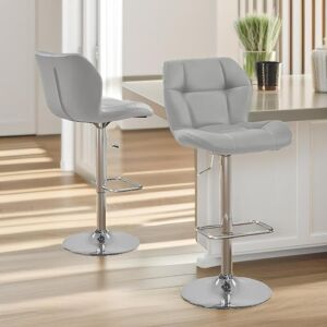 Brayden Studio Baelin 2Pc Swivel Adjustable Height Stools, Backrest Footrest, Kitchen Chair Dining Furniture Light Gray Brayden Studio Baelin 2Pc Swivel Adjustable Height Stools, Backrest Footrest, Kitchen Chair Dining Furniture Light Gray