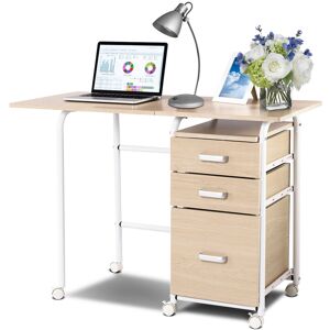 Ebern Designs Hadelyn Computer Desk White/Natural 75cm H X 105cm W X 50cm D Ebern Designs Hadelyn Computer Desk White/Natural 75cm H X 105cm W X 50cm D