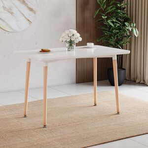 Norden Home 4 Seater Square Table With Beech Wood Legs Dining Room Kitchen Furniture White Norden Home 4 Seater Square Table With Beech Wood Legs Dining Room Kitchen Furniture White