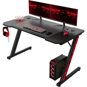 Latitude Run Ergonomic Black Gaming Desk PC Computer Desk Home Office With Headphone Hook Black 75cm H x 120cm W x 60cm D Latitude Run Ergonomic Black Gaming Desk PC Computer Desk Home Office With Headphone Hook Black 75cm H x 120cm W x 60cm D
