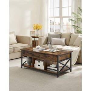August Grove Coffee Table, Height Adjustable Coffee Table, Open and Hidden Storage Space, 60 x 120 x (48-62 )cm Vintage brown 62cm H x 120cm L x 60cm W August Grove Coffee Table, Height Adjustable Coffee Table, Open and Hidden Storage Space, 60 x 120 x (48-62 )cm Vintage brown 62cm H x 120cm L x 60cm W