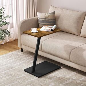 17 Stories C-shaped side table, coffee table with metal frame, bedside table, coffee table, laptop table, industrial design, for couch sofa bed, 48 x 64.5 x 33cm Brown 64.5cm H X 48cm W X 33cm D 17 Stories C-shaped side table, coffee table with metal frame, bedside table, coffee table, laptop table, industrial design, for couch sofa bed, 48 x 64.5 x 33cm Brown 64.5cm H X 48cm W X 33cm D