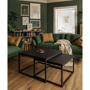 17 Stories Coffee table Yoshi 2in1 white/black matt Black Matte 42cm H X 70cm W X 70cm D 17 Stories Coffee table Yoshi 2in1 white/black matt Black Matte 42cm H X 70cm W X 70cm D