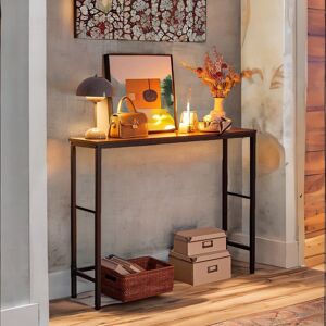 Borough Wharf Lavera 100cm Slim Console Table Industrial Rustic Brown Hallway Entryway Furniture Rustic Brown 75cm H X 100cm W X 24cm D Borough Wharf Lavera 100cm Slim Console Table Industrial Rustic Brown Hallway Entryway Furniture Rustic Brown 75cm H X 100cm W X 24cm D