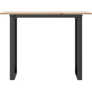 Borough Wharf Dining Table O-Frame 90X90x75 Cm Solid Wood Pine And Steel Brown 75cm H x 100cm W x 50cm D Borough Wharf Dining Table O-Frame 90X90x75 Cm Solid Wood Pine And Steel Brown 75cm H x 100cm W x 50cm D