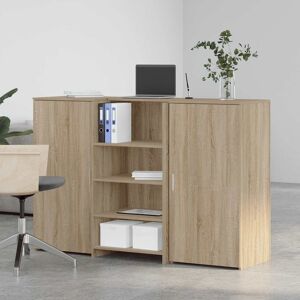 Brayden Studio Reception Desk Concrete Grey 200X50x103.5 Cm Engineered Wood Sonoma Oak 103.5cm H x 155cm W x 50cm D Brayden Studio Reception Desk Concrete Grey 200X50x103.5 Cm Engineered Wood Sonoma Oak 103.5cm H x 155cm W x 50cm D